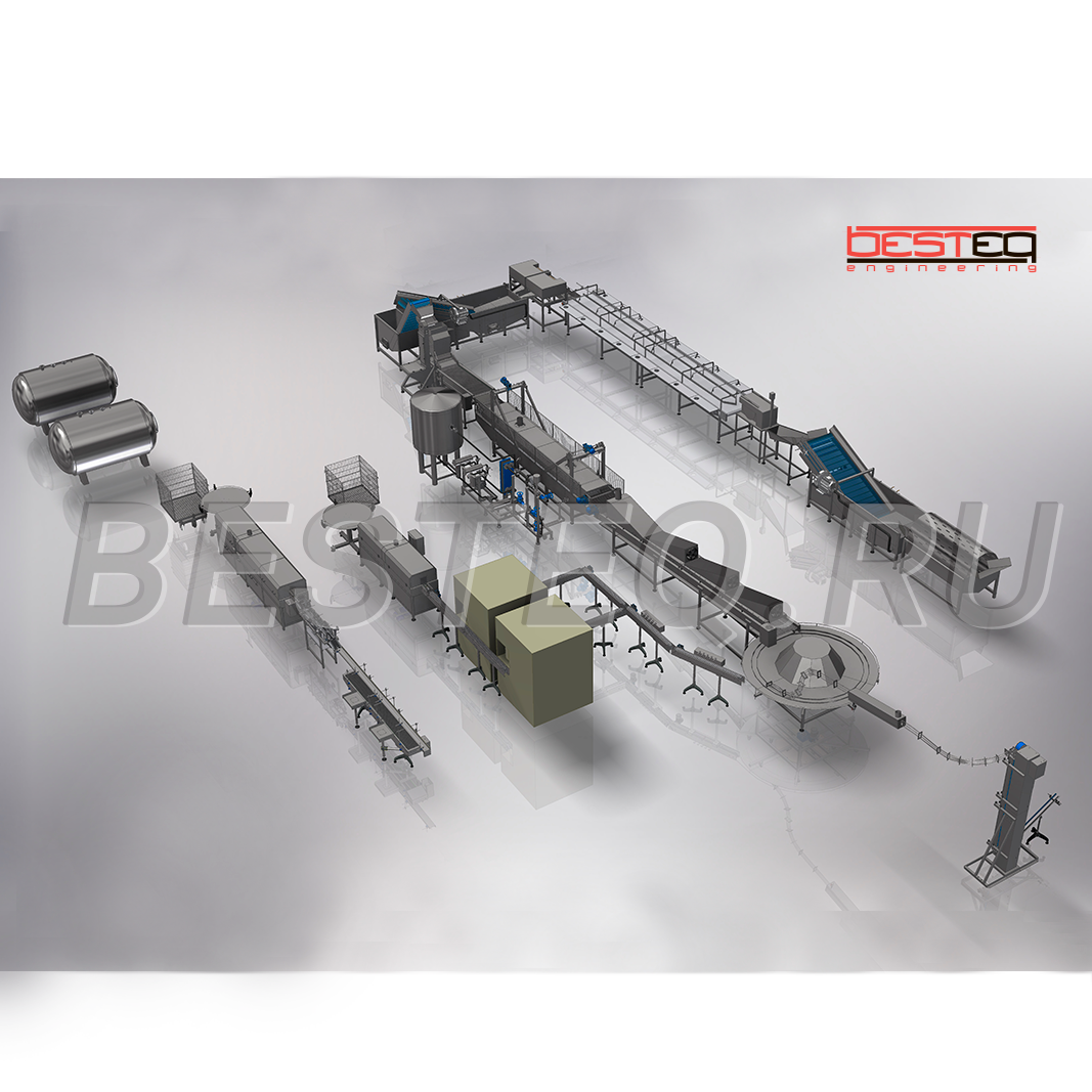 Линия производства рыбных консервов (обжаренная рыба в заливке) BESTEQ-FCL-9000 бан/смена от производителя — купить с доставкой по России и СНГ